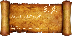 Balai József névjegykártya